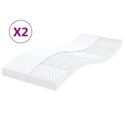 Gossi saltele din spuma, 2 buc. alb 100x200 cm 7 zone duritate 20 ild
