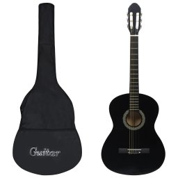 Gossi set de chitara clasica incepatori, 12 piese, negru, 4/4 39"