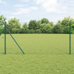 Gossi set de ingradire 2 bucati verde inchis metal 25 x 1 m