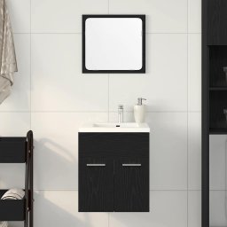 Gossi set de mobilier de baie din 2 piese din lemn de stejar negru