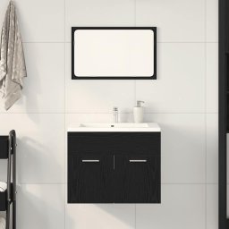 Gossi set de mobilier de baie din 2 piese din lemn de stejar negru