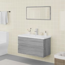 Gossi set de mobilier de baie, gri sonoma, lemn prelucrat
