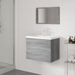Gossi set de mobilier de baie, gri sonoma, lemn prelucrat