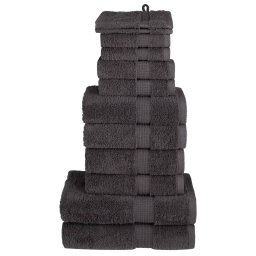 Gossi set de prosoape premium solund, 12 piese, antracit, 600 g/m2