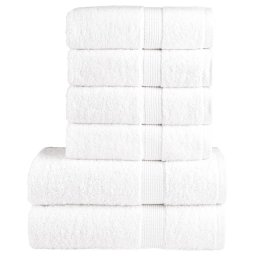 Gossi set de prosoape premium solund, 6 piese, alb, 600 g/m2