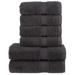 Gossi set de prosoape premium solund, 6 piese, antracit, 600 g/m2