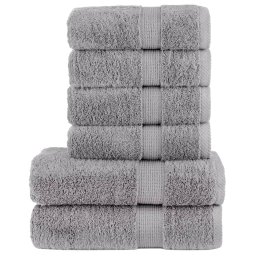 Gossi set de prosoape premium solund, 6 piese, gri, 600 g/m2