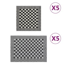 Gossi set de prosoape, 10 buc., negru si alb, bumbac