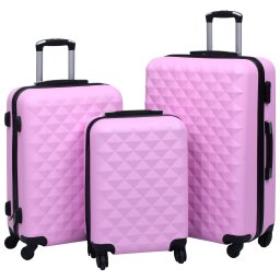 Gossi set de valize cu carcasa rigida, 3 piese, roz, abs