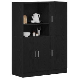 Gossi set dulap de bucatarie 2 piese lemn negru prelucrat