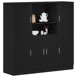 Gossi set dulap de bucatarie 3 piese lemn negru prelucrat