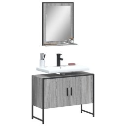 Gossi set dulapuri baie, 2 piese, gri sonoma, lemn prelucrat