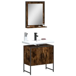 Gossi set dulapuri de baie, 2 piese, stejar afumat, lemn prelucrat