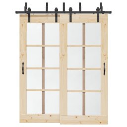 Gossi set feronerie pentru usa glisanta, negru, 183 cm, otel