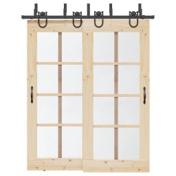 Gossi set feronerie pentru usa glisanta, negru, 183 cm, otel