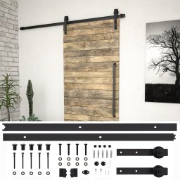 Gossi set feronerie pentru usi glisante skien, negru, 200 cm, otel