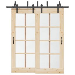 Gossi set feronerie pentru usi glisante, negru, 200 cm, otel