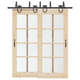 Gossi set feronerie pentru usi glisante, negru, 200 cm, otel