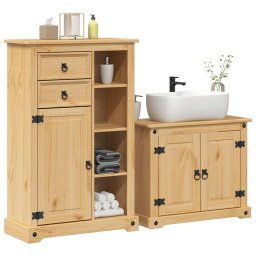 Gossi set mobilier de baie „corona”, 2 piese, lemn masiv de pin