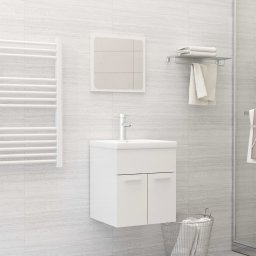 Gossi set mobilier de baie, 2 piese, alb extralucios, lemn prelucrat
