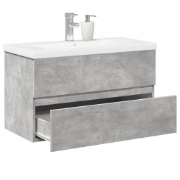 Gossi set mobilier de baie, 2 piese, gri beton, lemn compozit