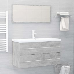 Gossi set mobilier de baie, 2 piese, gri beton, pal