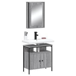 Gossi set mobilier de baie, 2 piese, gri sonoma, lemn prelucrat