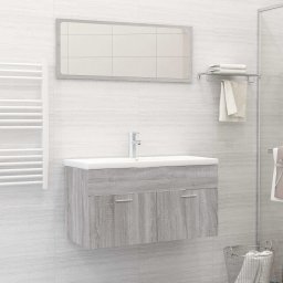 Gossi set mobilier de baie, 2 piese, gri sonoma, lemn prelucrat