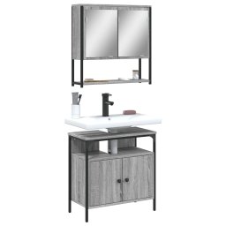 Gossi set mobilier de baie, 2 piese, gri sonoma, lemn prelucrat
