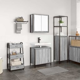 Gossi set mobilier de baie, 2 piese, gri sonoma, lemn prelucrat