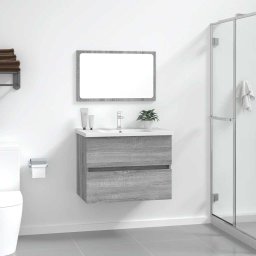 Gossi set mobilier de baie, 2 piese, gri sonoma, lemn prelucrat