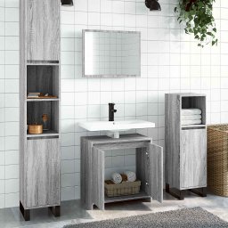 Gossi set mobilier de baie, 2 piese, gri sonoma, lemn prelucrat