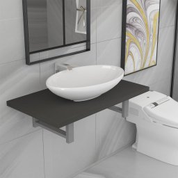 Gossi set mobilier de baie, 2 piese, gri, ceramica