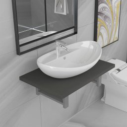 Gossi set mobilier de baie, 2 piese, gri, ceramica