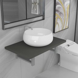 Gossi set mobilier de baie, 2 piese, gri, ceramica