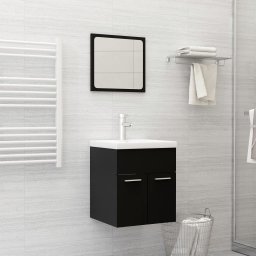 Gossi set mobilier de baie, 2 piese, negru, pal