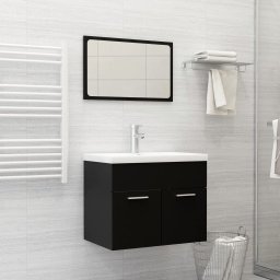 Gossi set mobilier de baie, 2 piese, negru, pal