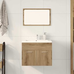 Gossi set mobilier de baie, 2 piese, stejar artizanal, lemn prelucrat