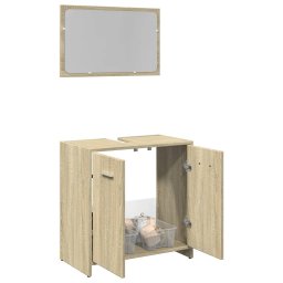 Gossi set mobilier de baie, 2 piese, stejar sonoma, lemn prelucrat
