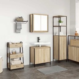 Gossi set mobilier de baie, 2 piese, stejar sonoma, lemn prelucrat