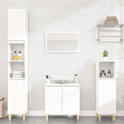 Gossi set mobilier de baie, 3 piese, alb, lemn compozit