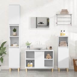 Gossi set mobilier de baie, 3 piese, alb, lemn compozit
