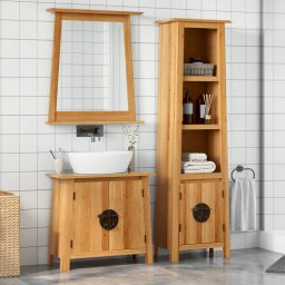 Gossi set mobilier de baie, 3 piese, lemn masiv de pin