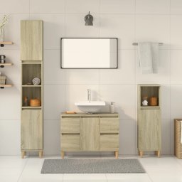 Gossi set mobilier de baie, 3 piese, stejar sonoma, lemn prelucrat