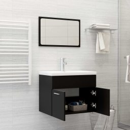 Gossi set mobilier de baie, negru, lemn prelucrat