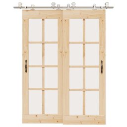 Gossi set piese pentru usa glisanta, argintiu, 183 cm otel inoxidabil