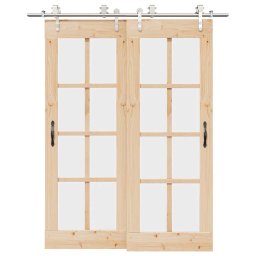 Gossi set piese pentru usa glisanta, argintiu, 183 cm otel inoxidabil