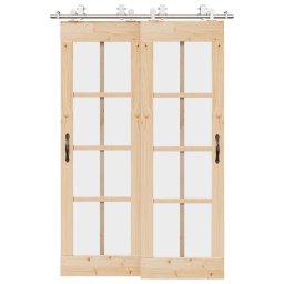 Gossi set piese pentru usa glisanta, argintiu, 183 cm otel inoxidabil