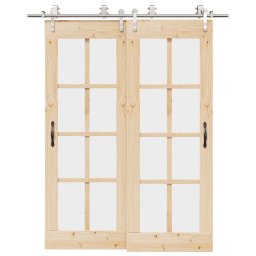 Gossi set piese pentru usa glisanta, argintiu, 183 cm otel inoxidabil
