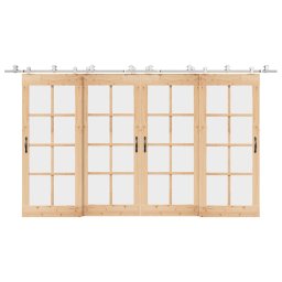 Gossi set piese pentru usa glisanta, argintiu, 200 cm otel inoxidabil